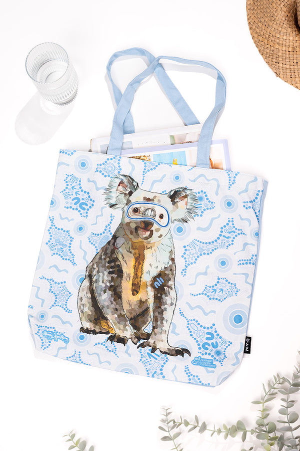 Koala (Gurrburr) 'Australian Wildlife Conservancy' Premium Canvas Full Print Tote Bag