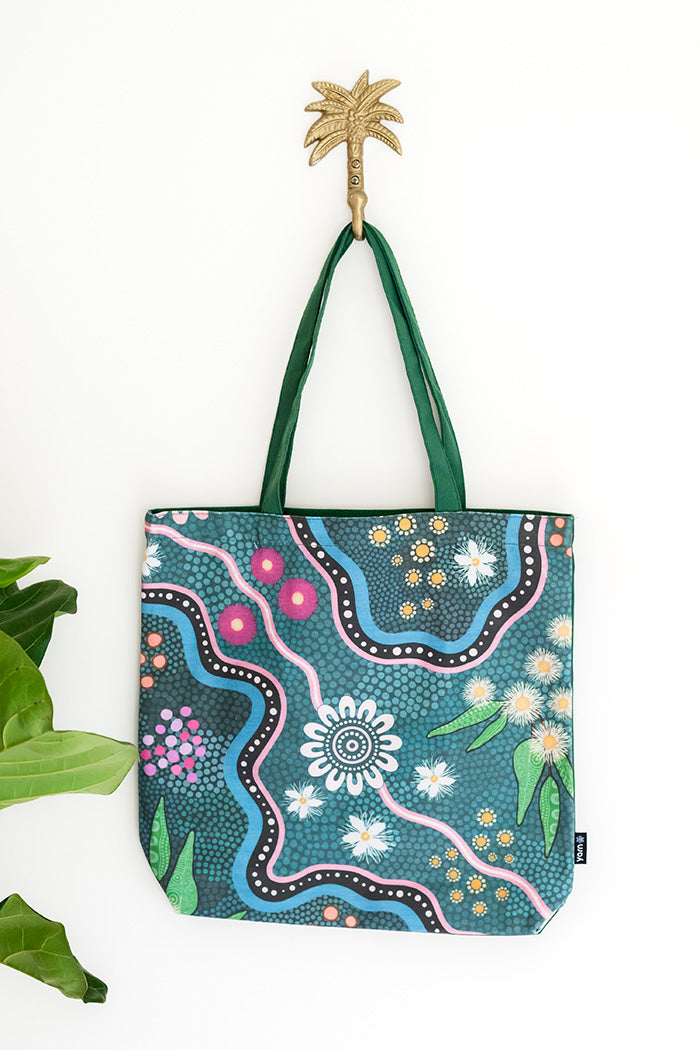 Bush Tucker Gathering Premium Canvas Full Print Tote Bag