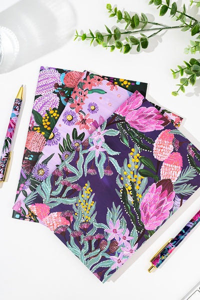 Jessica Begg 'Native Flowers' A5 Notebook Bundle (3 Pack)