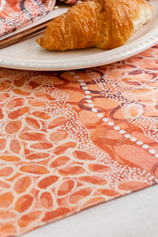 Gubarr (Red Ochre) Linen Placemat (4 Pack)