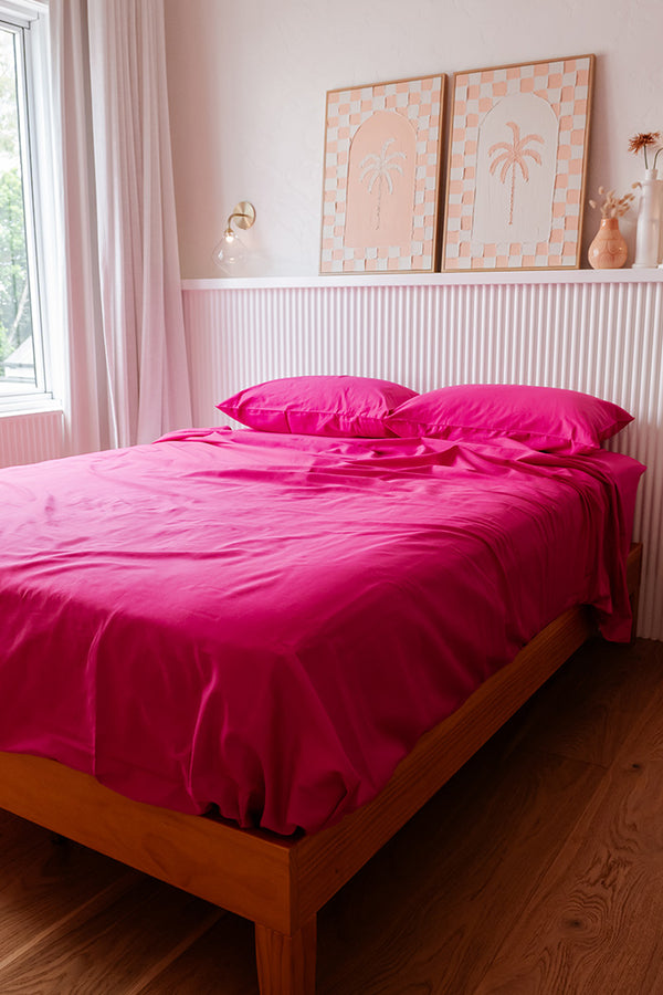 Pink 100% Cotton Sheet Set