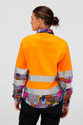 Celebration High Vis Orange 100% Cotton Drill Women's Long Sleeve Work Shirt