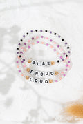 Blak, Loud & Proud NAIDOC 2024 Mauve & Pink Beaded Bracelets (3 Pack)
