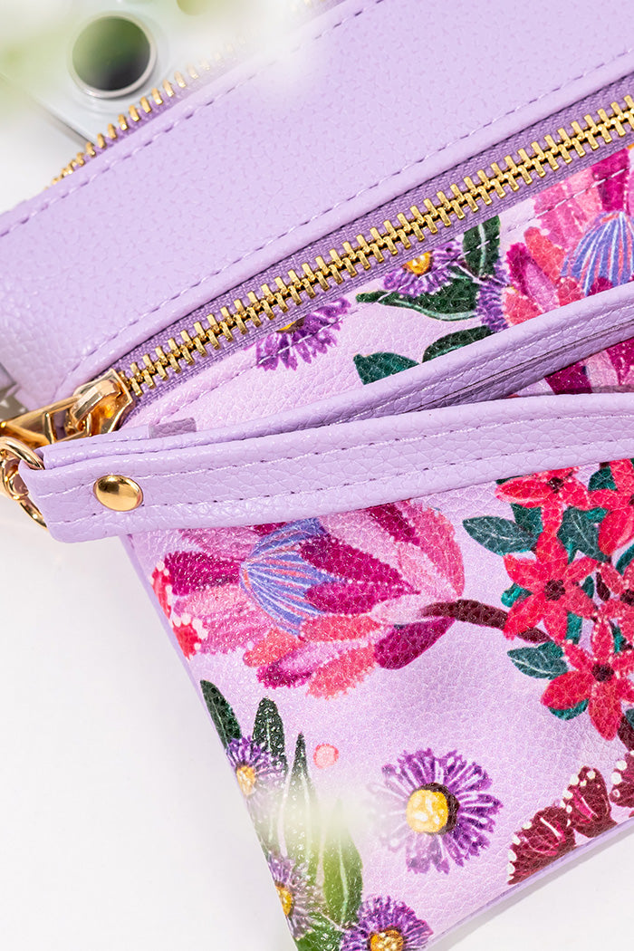 Pink Banksia Zip Panel Purse