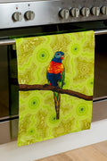 Lorikeet 'Australian Wildlife Conservancy' Linen Blend Tea Towel