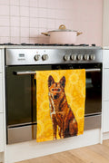 Dingo (Wilkarr) 'Australian Wildlife Conservancy' Linen Blend Tea Towel