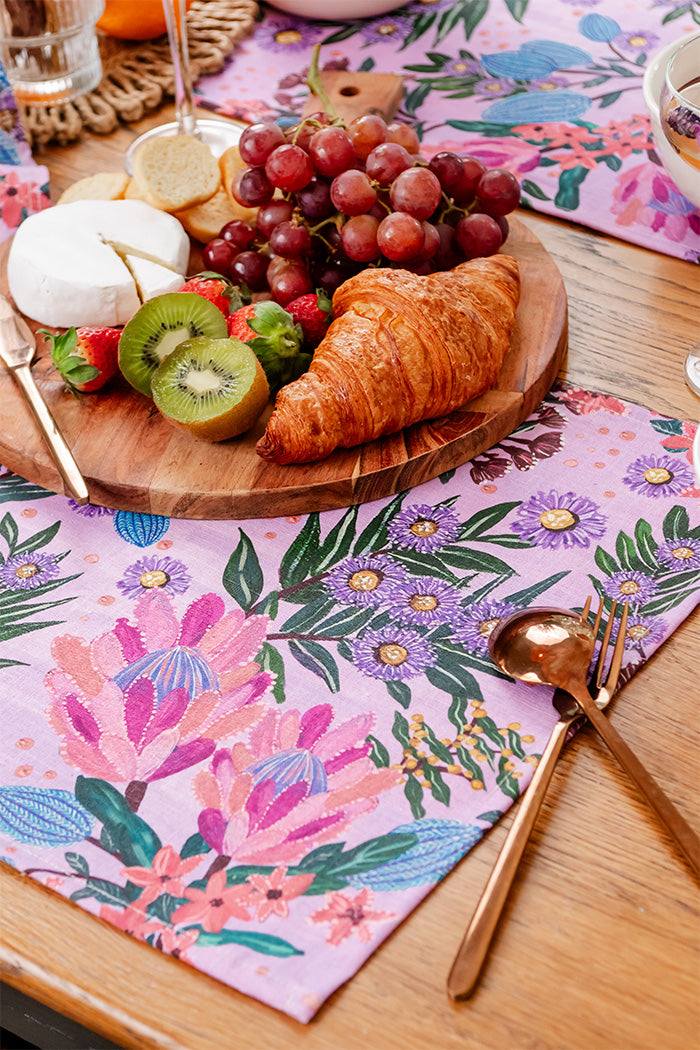 Pink Banksia Linen Placemat (4 Pack)