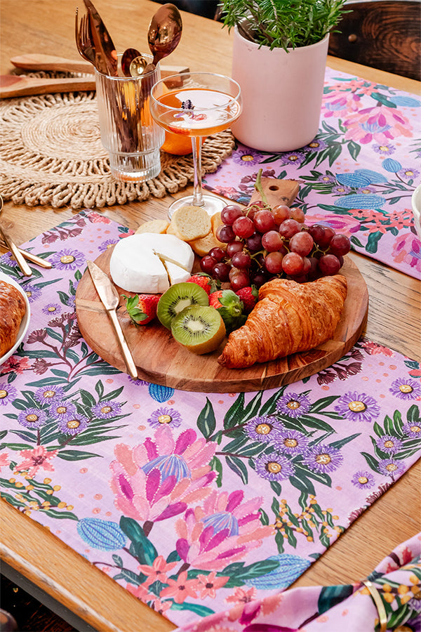 Pink Banksia Linen Placemat (4 Pack)