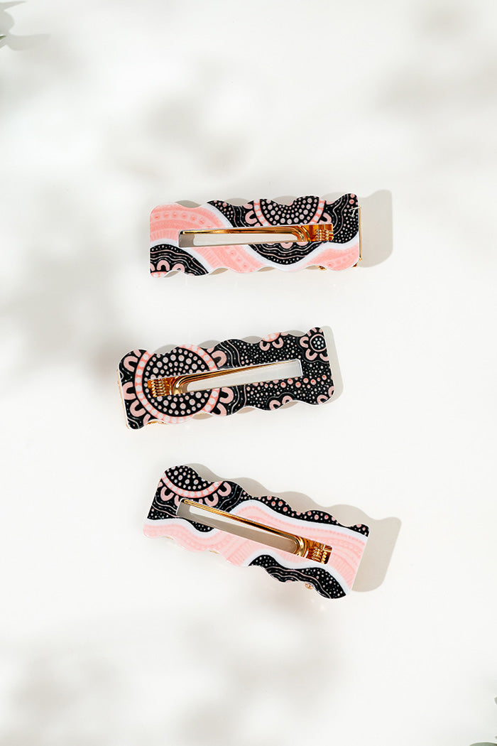 Boobie Sista Snap Hair Clip (Wave) Collection (3 Pack)