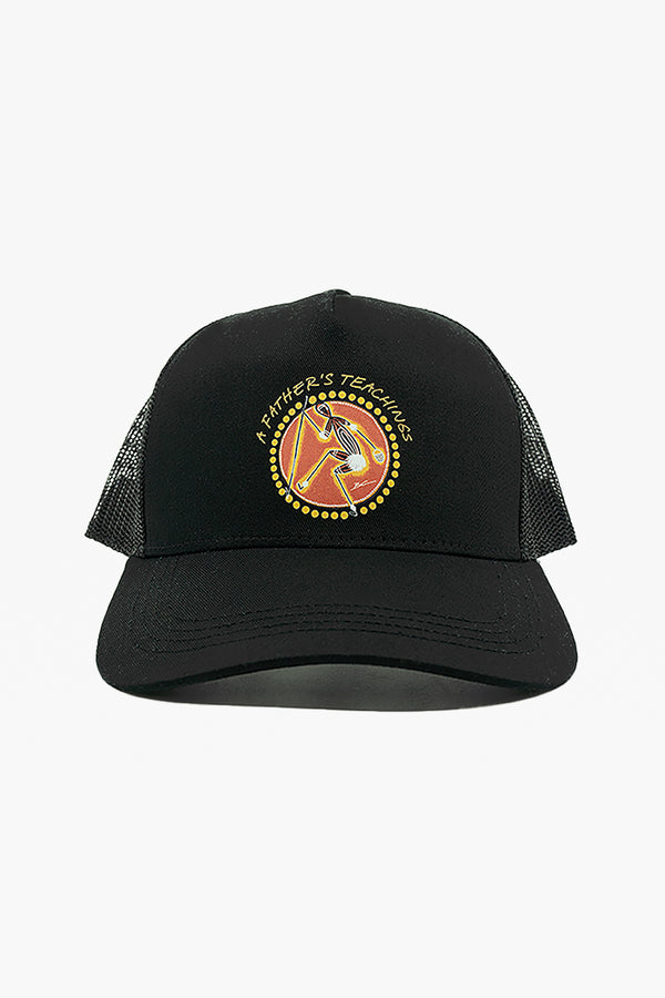 A Father's Teachings Black Front Trucker Cap