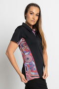 Pink Colours Black Bamboo (Simpson) Women's Fitted Polo Shirt