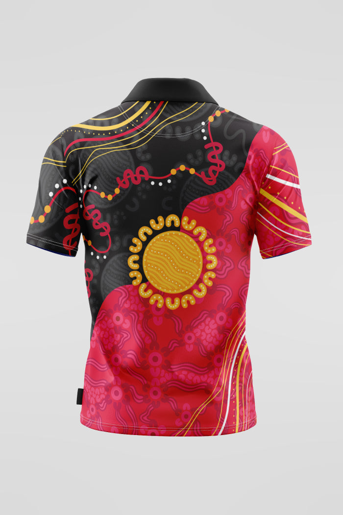 Sun Soaked Aboriginal Flag Kids Polo Shirt