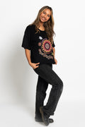 Igniting Our Journey Black Cotton Crew Neck Women’s T-Shirt