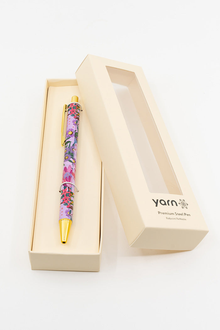 Pink Banksia Metal Refillable Premium Pen