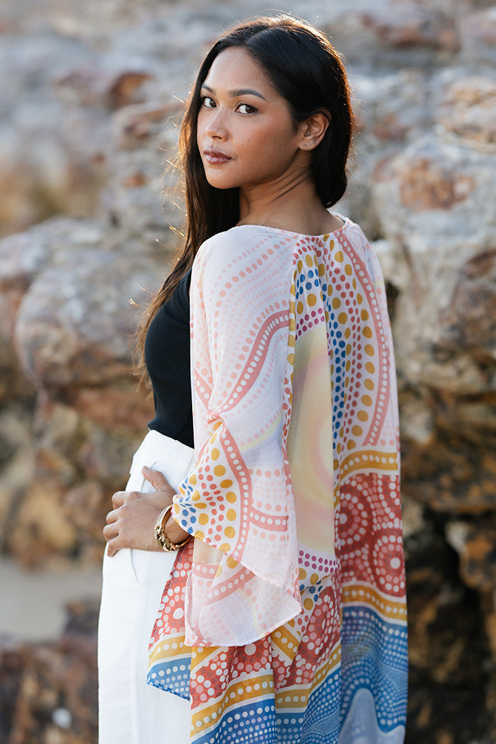 Sunset Healing Chiffon Shawl