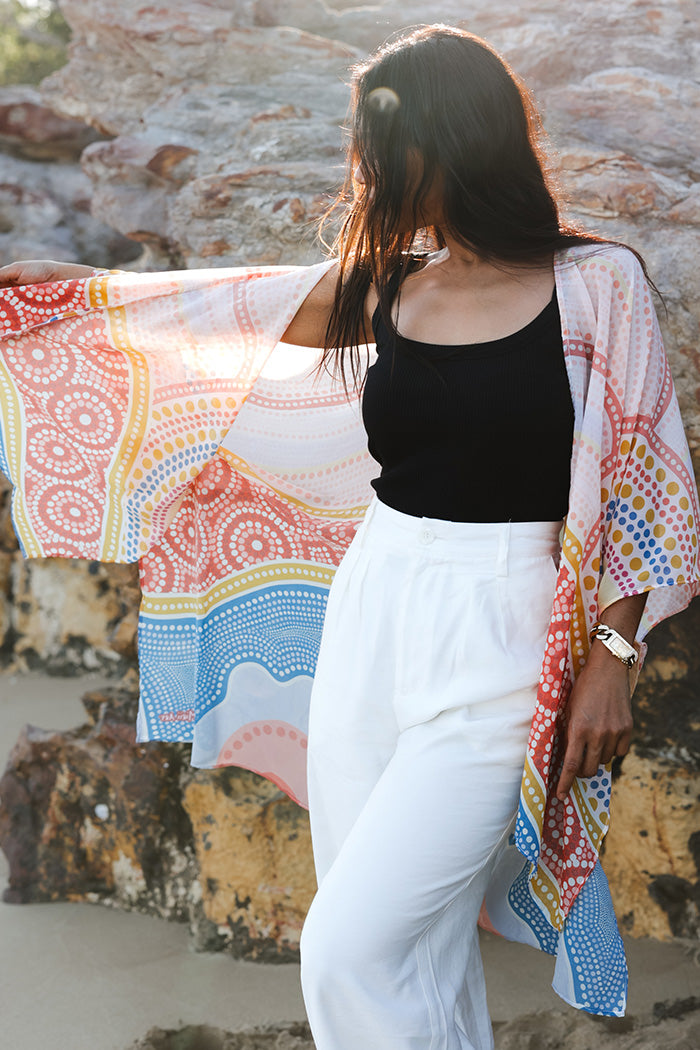 Sunset Healing Chiffon Shawl