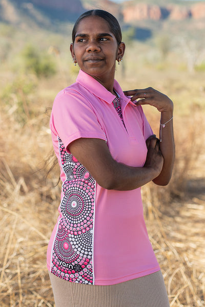 Tribe Of Women Bamboo (Simpson) Pink Women's Fitted Polo Shirt