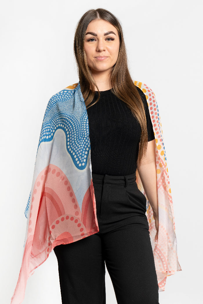 Sunset Healing Rectangle Chiffon Scarf