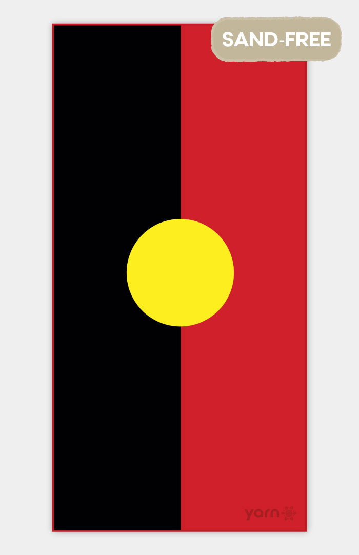 "Raise The Flag" Aboriginal Flag Sand Free rPET Beach Towel (80x160cm)