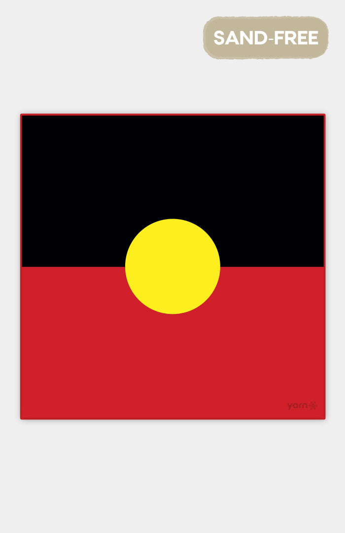 "Raise The Flag" Aboriginal Flag Sand Free rPET Beach Towel (160x160cm)