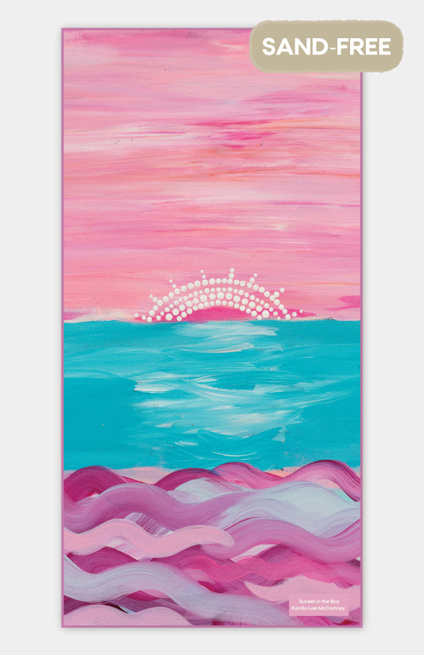 Sunset In The Bay Sand Free rPET Beach Towel (80x160cm)