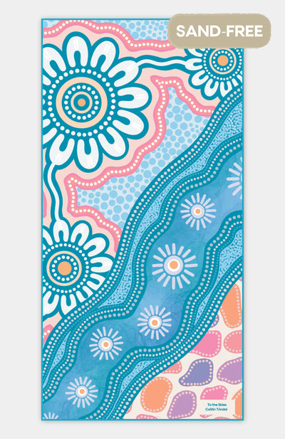 To The Skies Sand Free rPET Beach Towel (80x160cm)