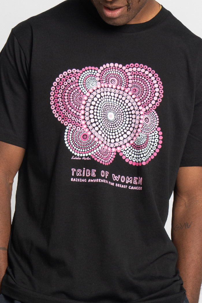 Tribe Of Women Awareness Black Cotton Crew Neck Unisex T-Shirt