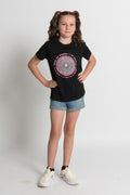 Tribe Of Women Circle Black Cotton Crew Neck Kids T-Shirt