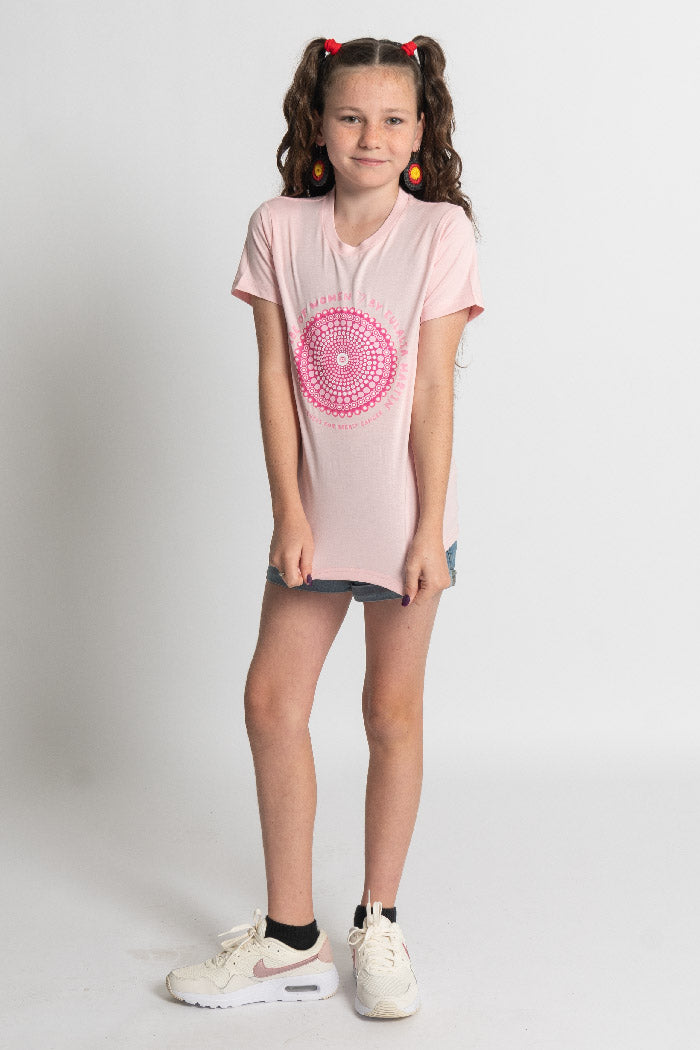 Tribe Of Women Circle Pink Cotton Crew Neck Kids T-Shirt