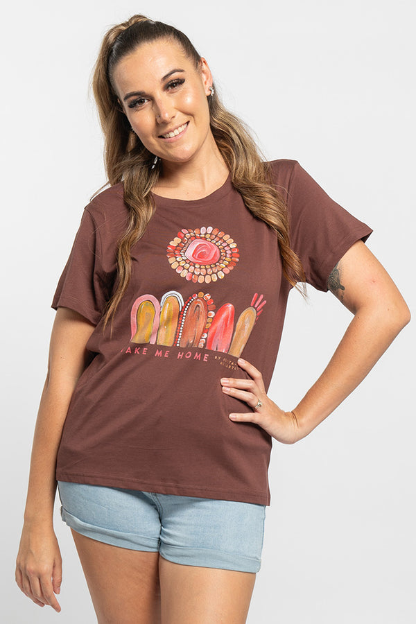 Take Me Home Chestnut Cotton Crew Neck Women's T-Shirt