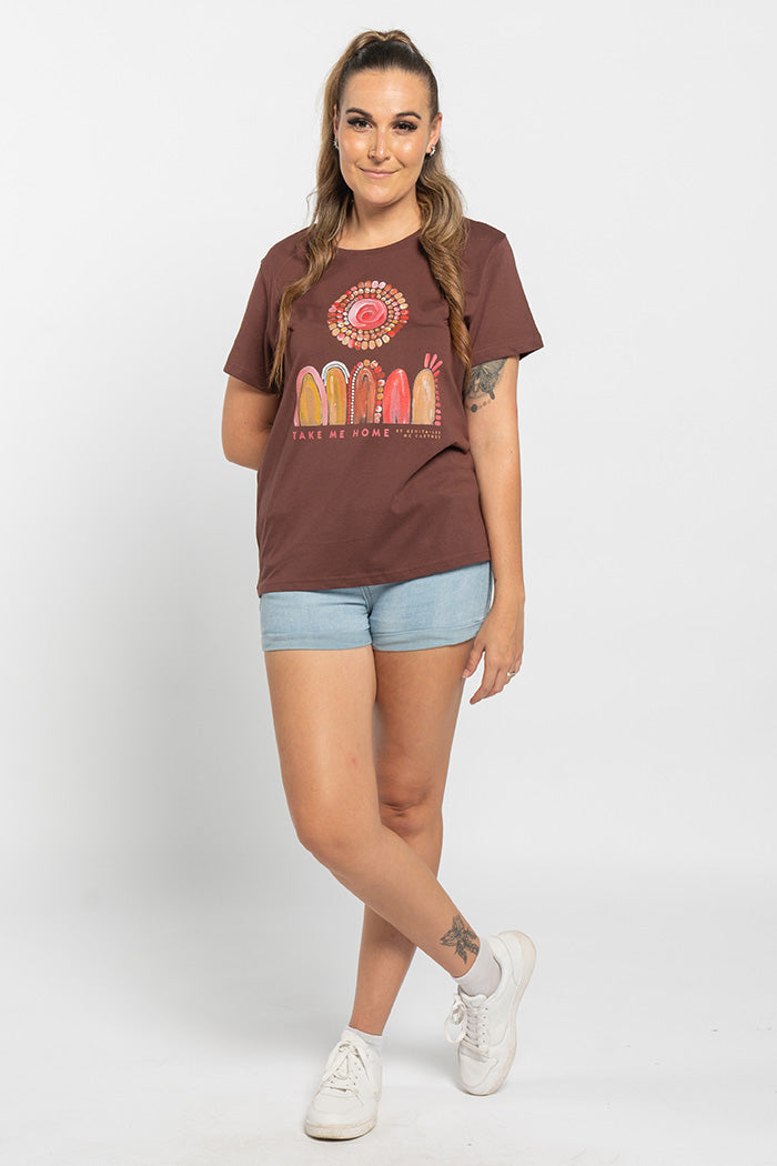 Take Me Home Chestnut Cotton Crew Neck Women's T-Shirt