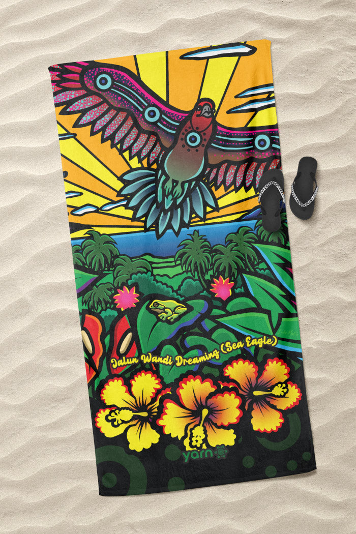 Jalun Wandi Dreaming (Sea Eagle) Beach Towel