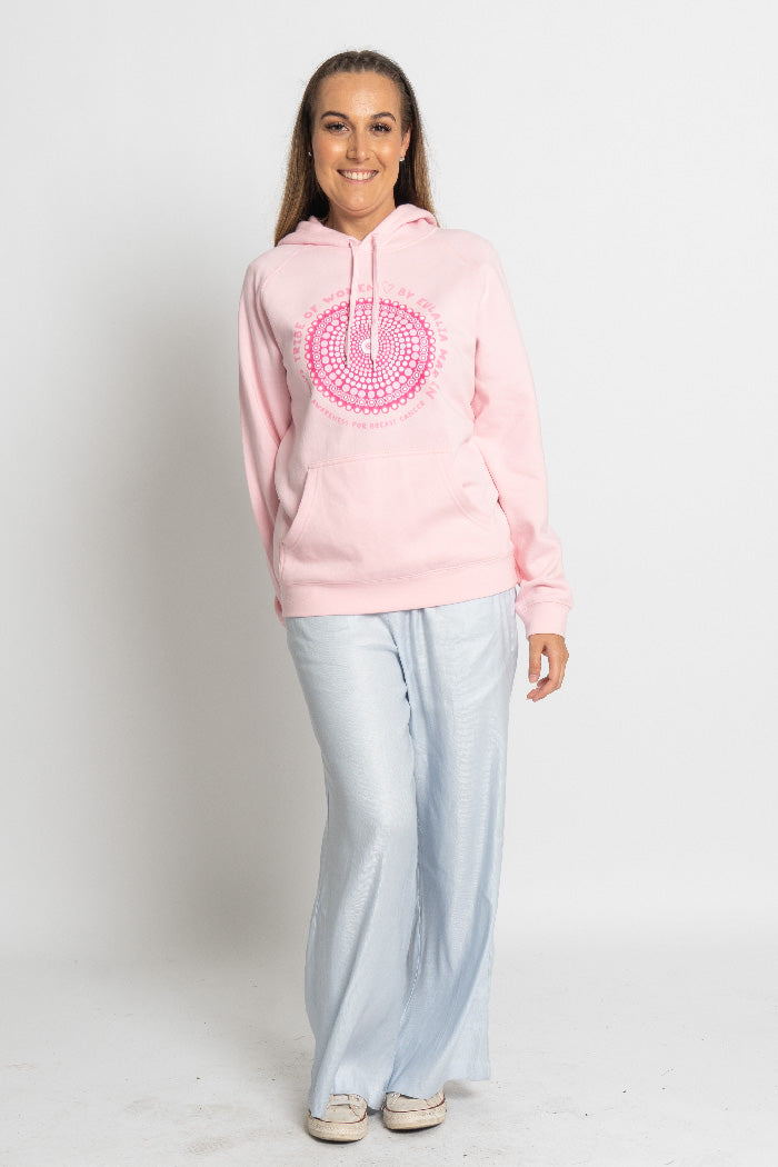 Tribe Of Women Circle Pink Cotton Blend Women's Hoodie