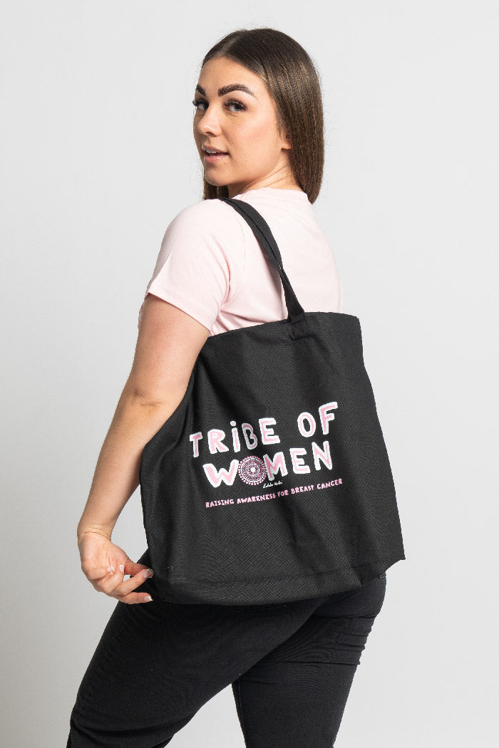 Tribe Of Women Type Black Cotton Canvas Carry Bag