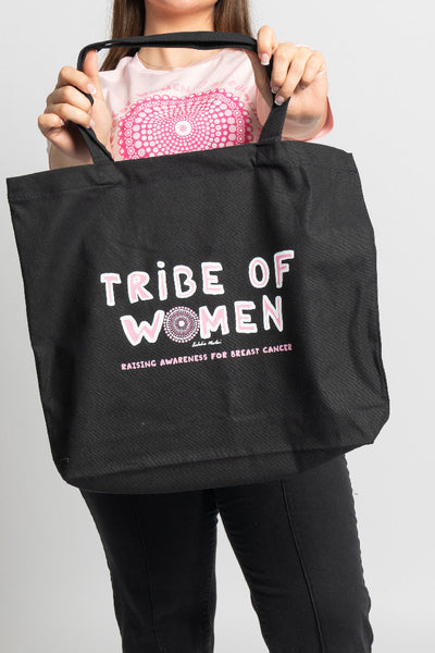 Tribe Of Women Type Black Cotton Canvas Carry Bag