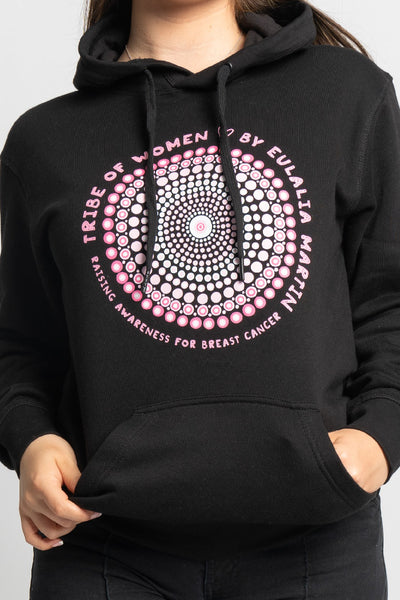 Tribe Of Women Circle Black Cotton Blend Unisex Hoodie