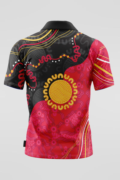 Sun Soaked Aboriginal Flag Unisex Polo Shirt