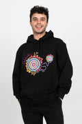 Celebration Black Cotton Blend Unisex Hoodie