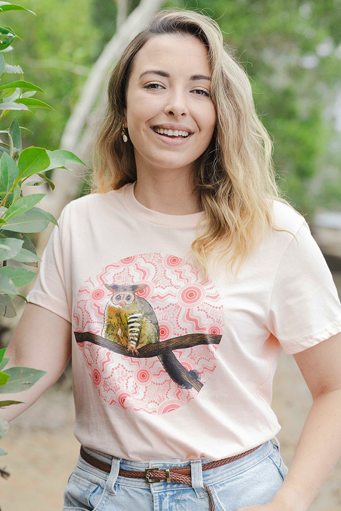 Possum (Batja) 'Australian Wildlife Conservancy' Pale Pink Cotton Crew Neck Women’s T-Shirt