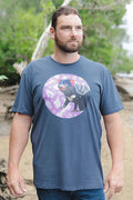 Tasmanian Devil 'Australian Wildlife Conservancy' Petrol Blue Cotton Crew Neck Unisex T-Shirt