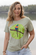 Lorikeet 'Australian Wildlife Conservancy' Pistachio Cotton Crew Neck Women’s T-Shirt