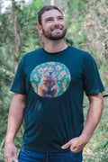 Quokka 'Australian Wildlife Conservancy' Pine Green Cotton Crew Neck Unisex T-Shirt