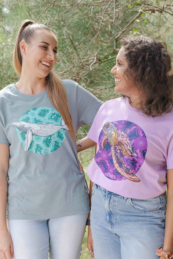 Sea Turtle 'Australian Wildlife Conservancy' Lavender Cotton Crew Neck Women’s T-Shirt