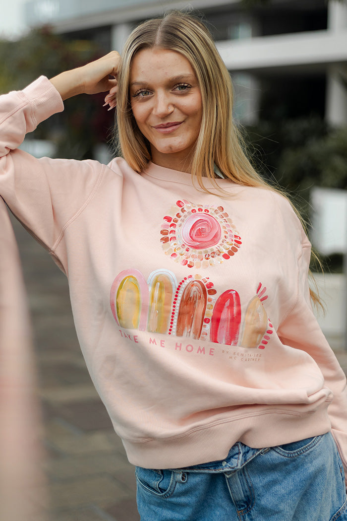 Pale pink sweatshirt womens sale