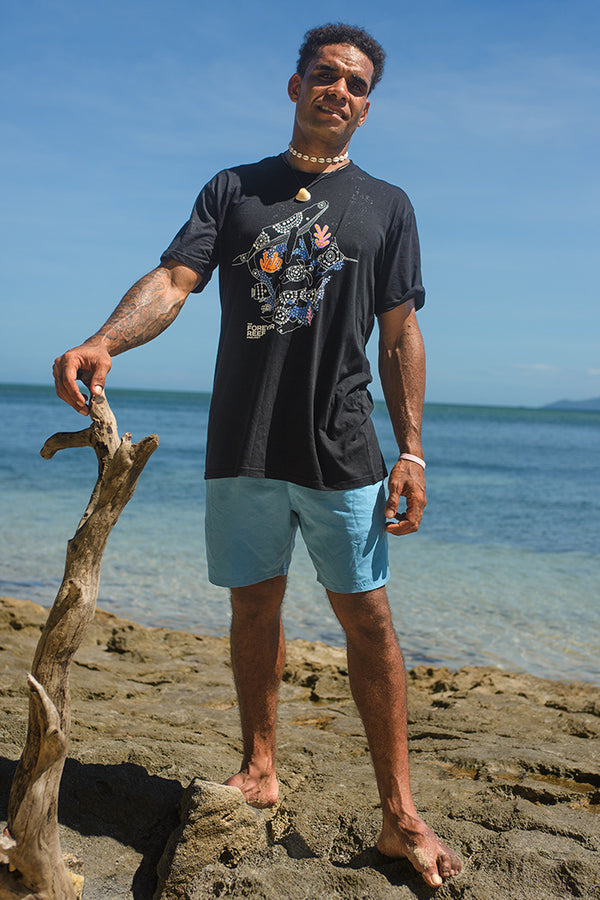 Protect Our Coral To Save Our Reef Black Cotton Crew Neck Unisex T-Shirt