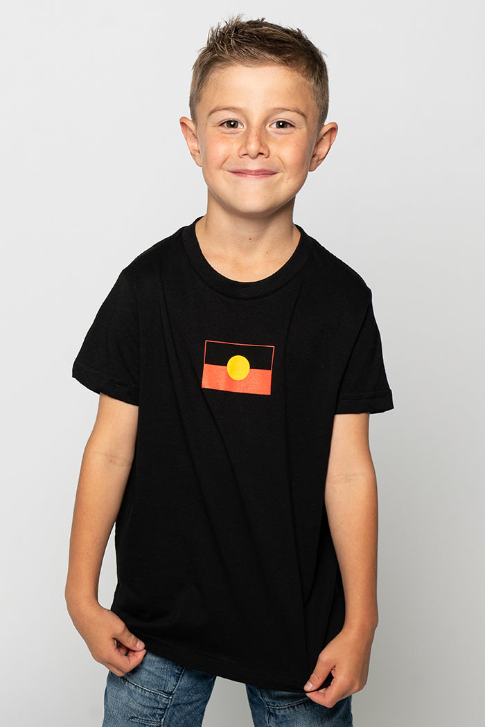 "Raise the Flag" Aboriginal Flag (Small) Black Kids T-Shirt Boxed Bundle