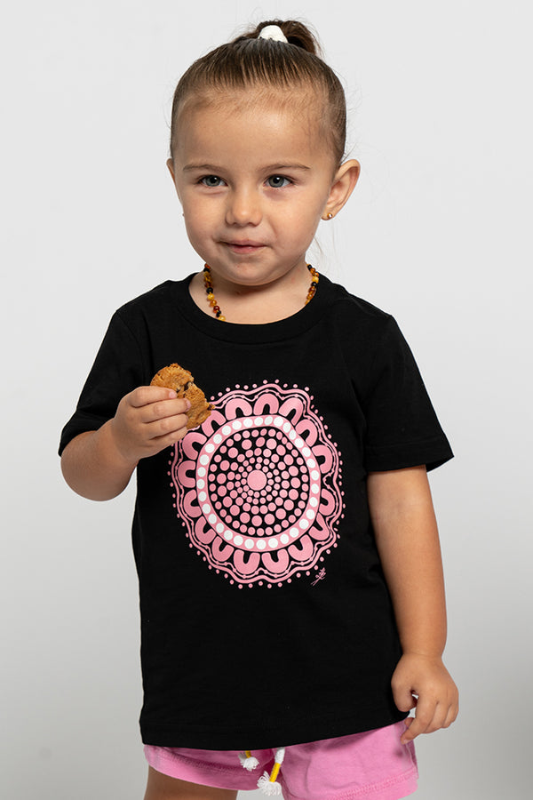 Boobie Sista Black Cotton Crew Neck Kids T-Shirt