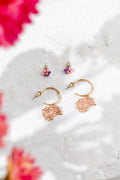 Keep The Fire Burning! Mauve & Pink Hoop Earring & Flower Stud Pack