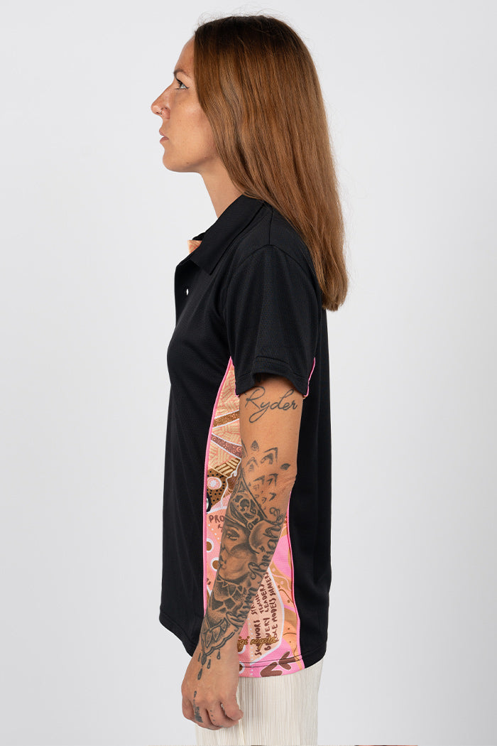 In Their Footsteps UPF50+ Bamboo (Simpson) Women's Fitted Polo Shirt