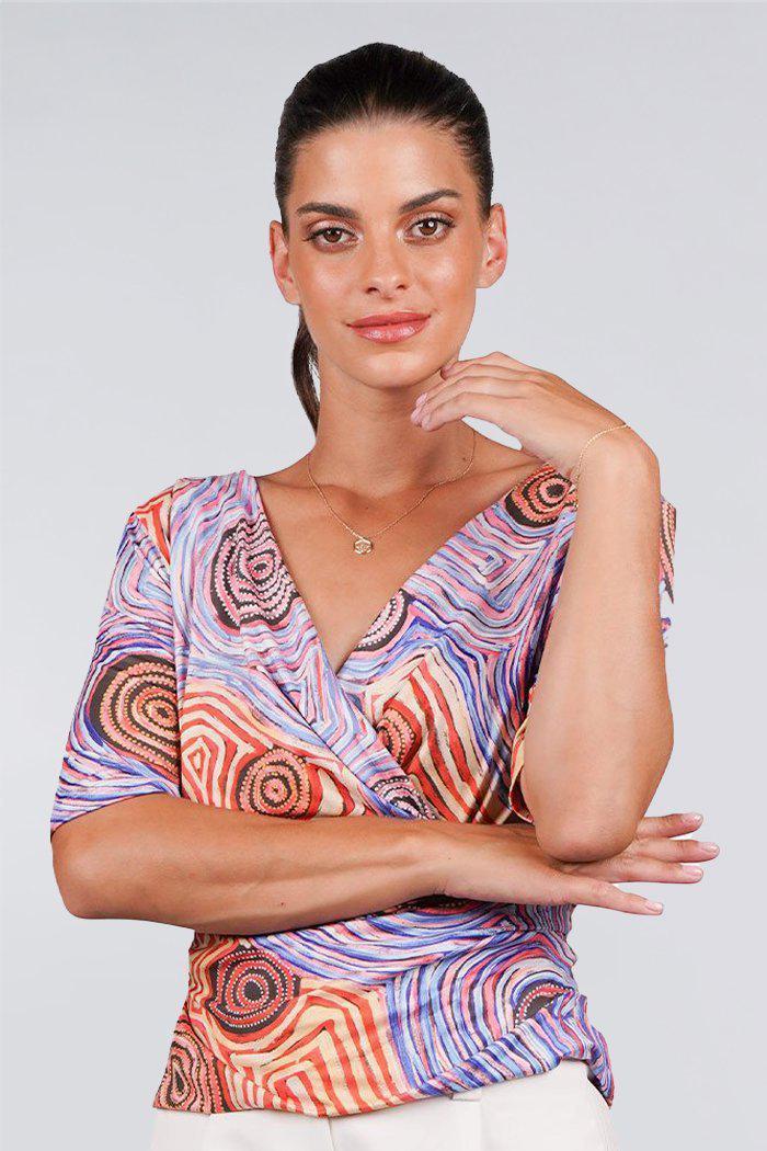 Aboriginal Art Clothing-Mina Jukurrpa Women's Twist Top-Yarn Marketplace